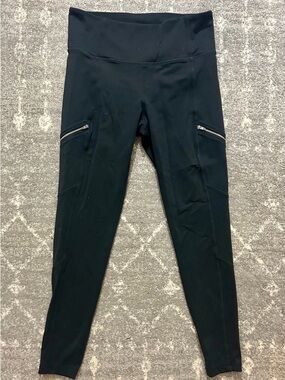 Athleta High Rise Metro Drifter Tight Women's Black Size Medium Legging Zipper